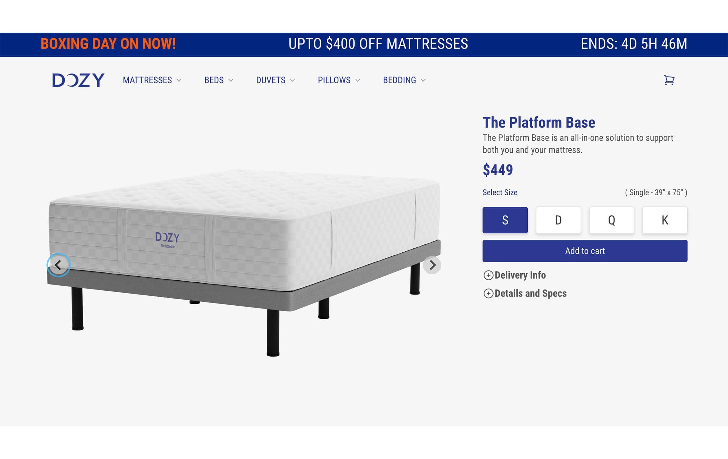 3D furniture modeling and rendering of a platform base bed, showcasing realistic product visualization and photorealistic CGI.