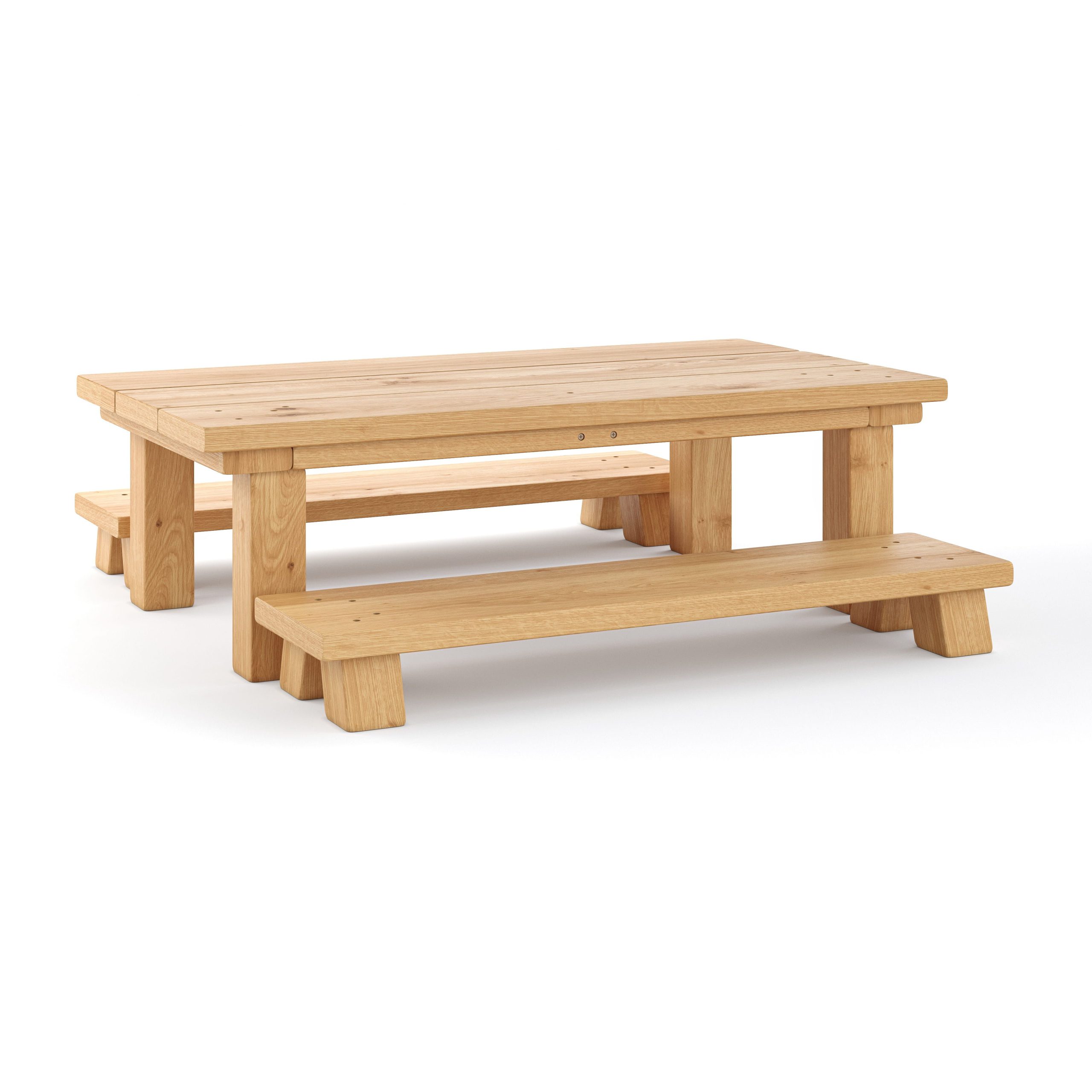 Outdoor tables and benches silo render