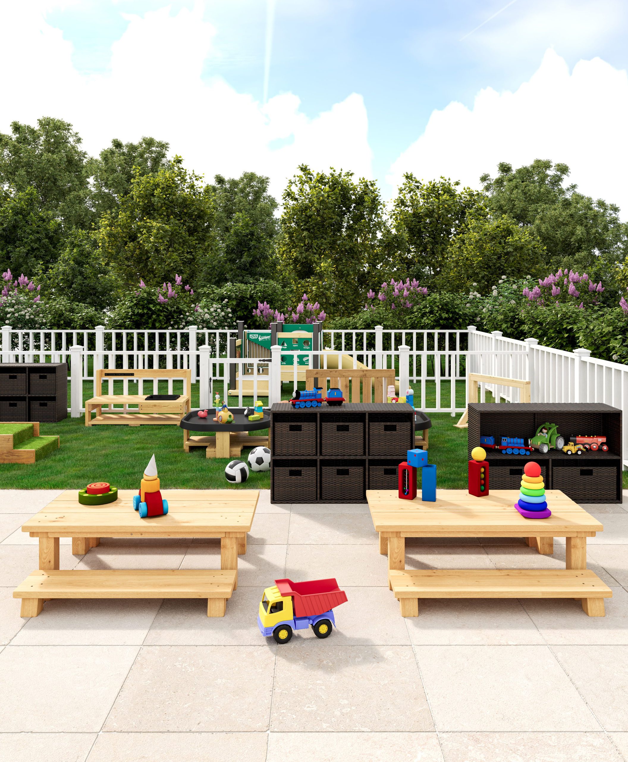 Lifestyle render of a playground
