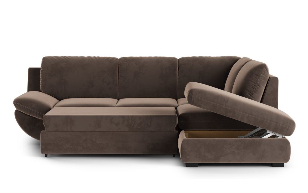 3D Rendering Showing Upholstered Sofa Storage