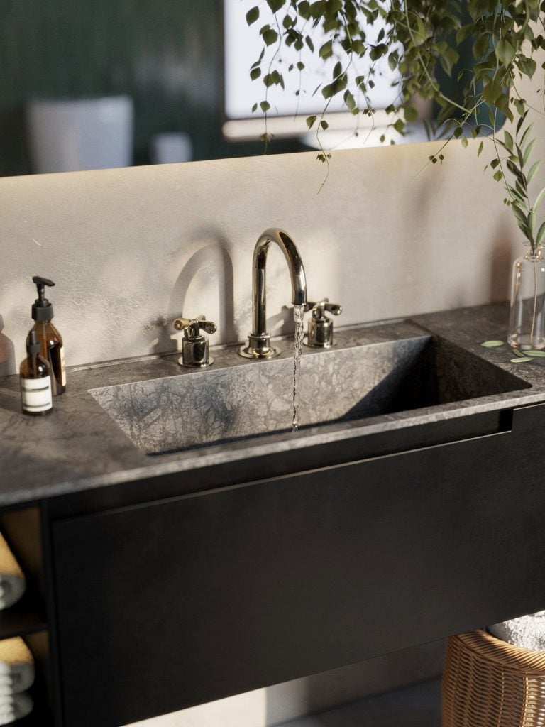 Photorealistic 3D Interior Rendering of Modern Bathroom Sink