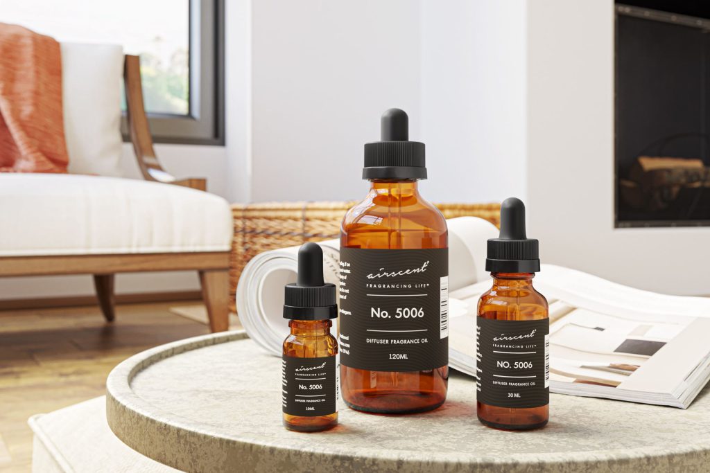 Fragrance Bottles Group Image on a Coffee Table
