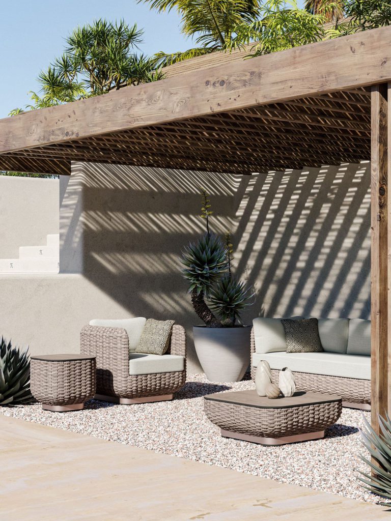 3D fittings Rendering of Outdoor Patio Set