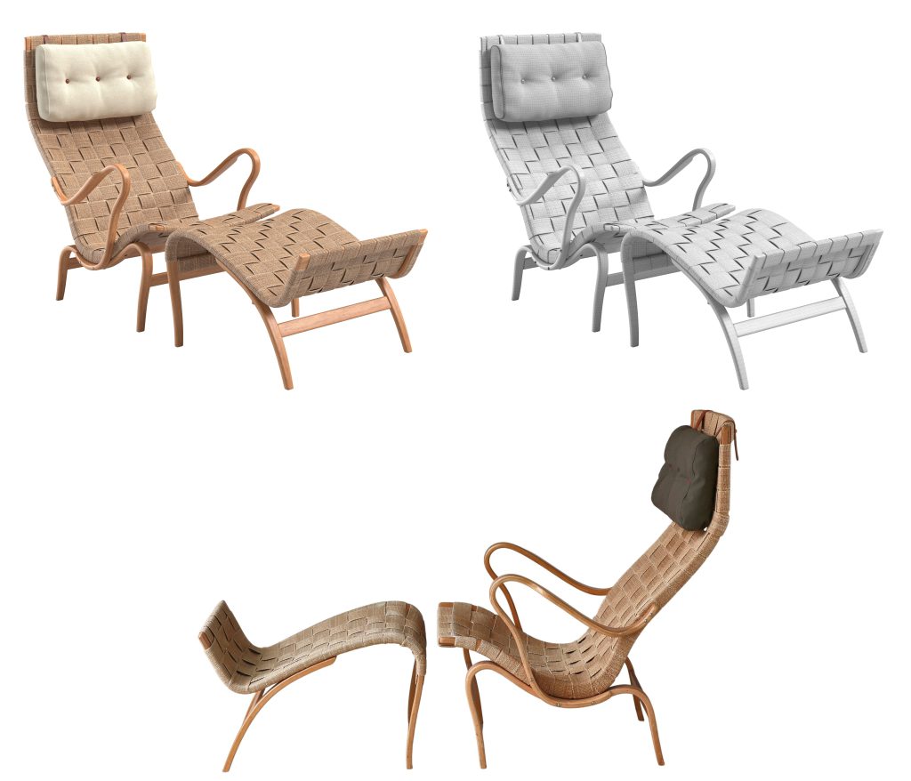 Woven Lounge Chair 3D Modeling and Texturing