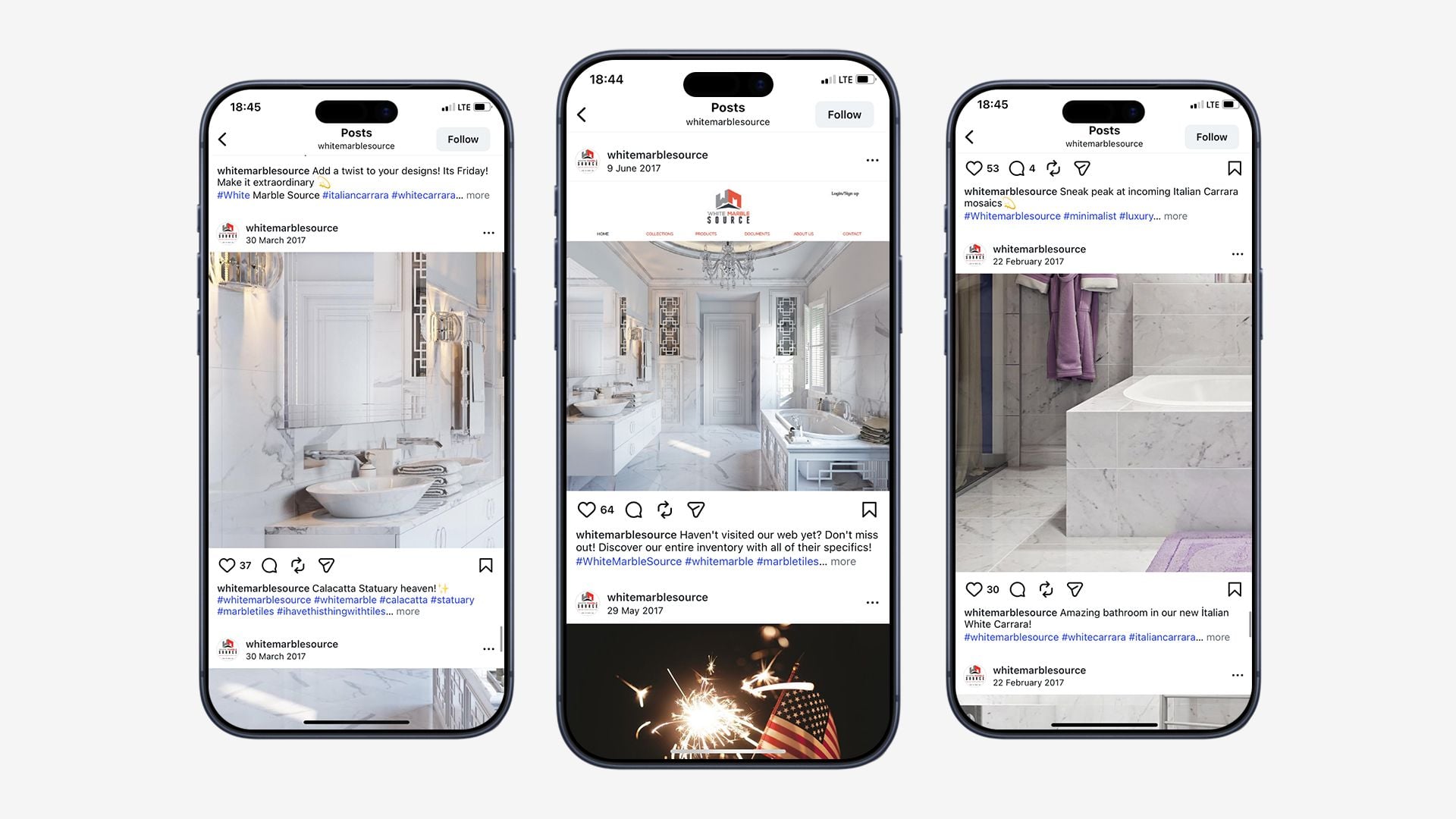 3D renderings used across different marketing channels on a mobile screen