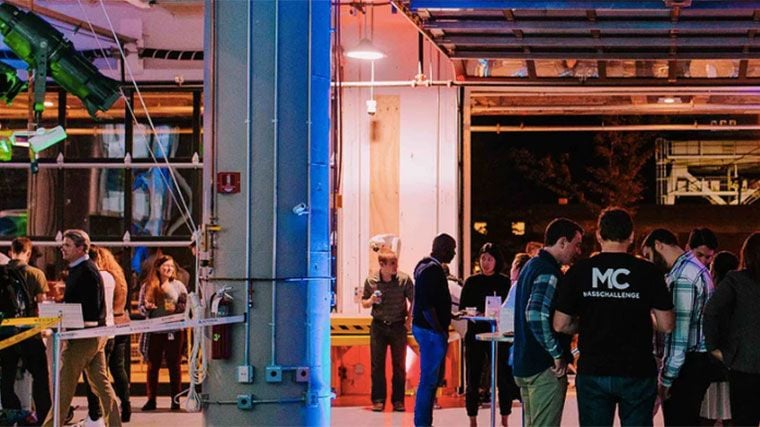 Many People at Furniture and Design Exhibition in Boston During Design Week