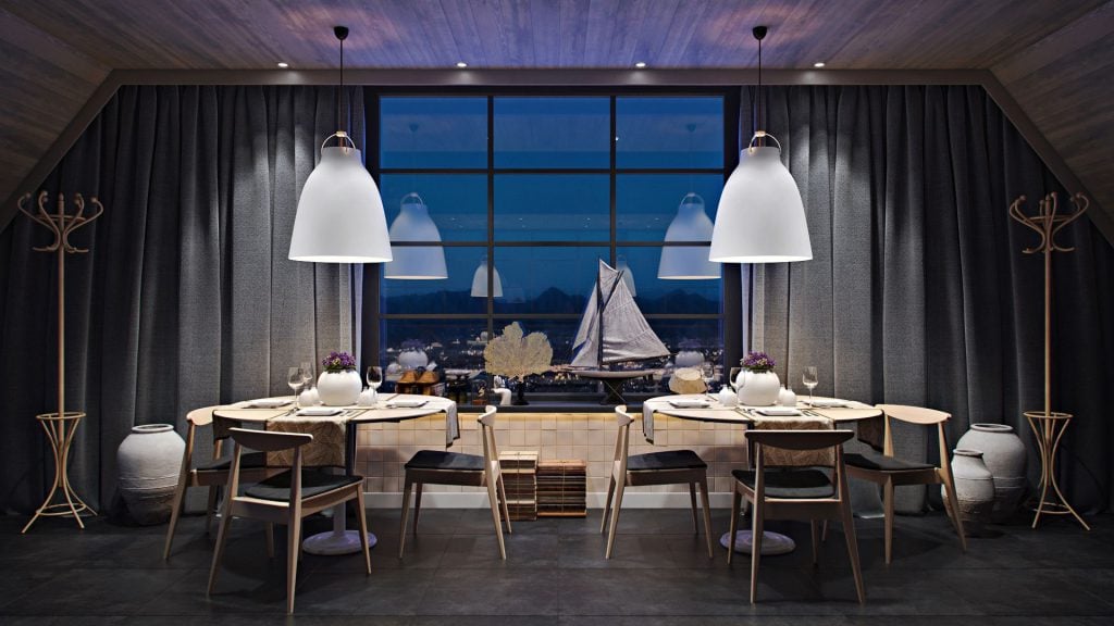 Furniture lifestyle CGI with a night view — professional furniture photography for product marketing