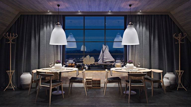 3D Rendering for Stylish Restaurant Chairs and Tables