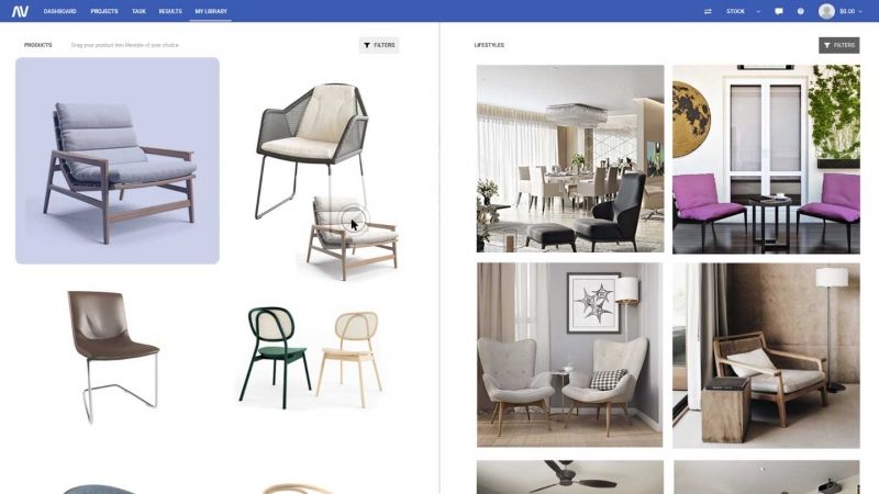 Dragging a Furniture Product into a Chosen 3D Lifestyle Image