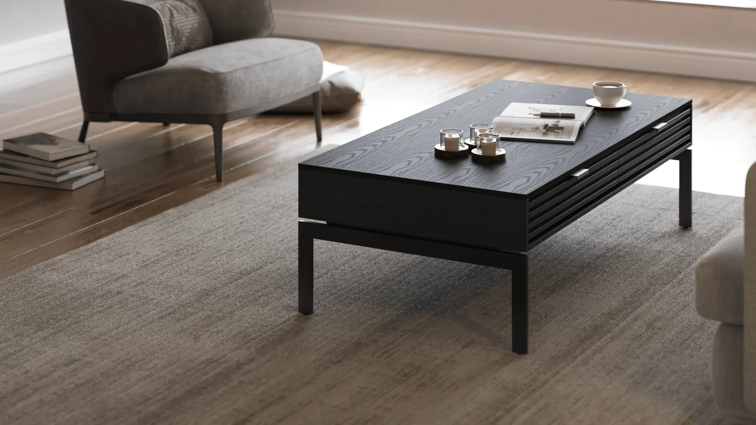 3D Render of a living room furniture in a lifestyle scene