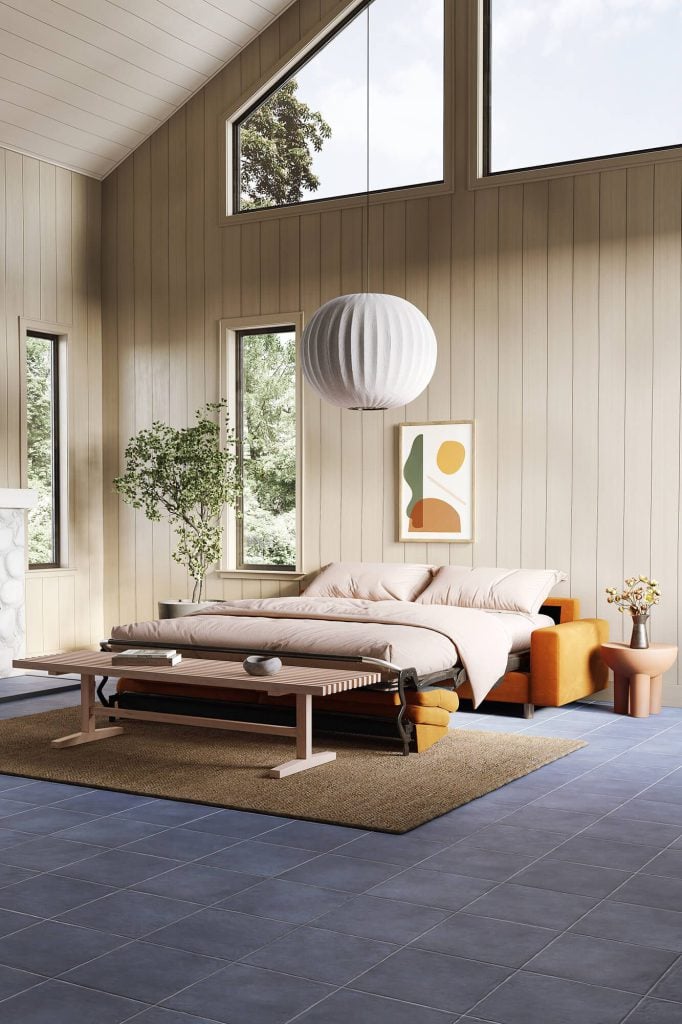 3D Interior Visualization of Modern Bedroom with Furniture Rendering