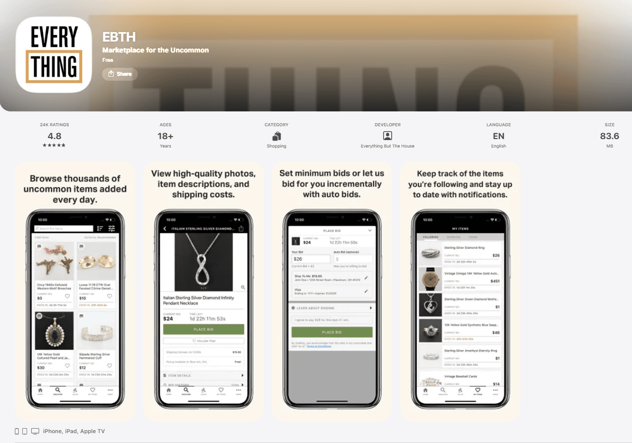 EBTH Furniture Shopping App