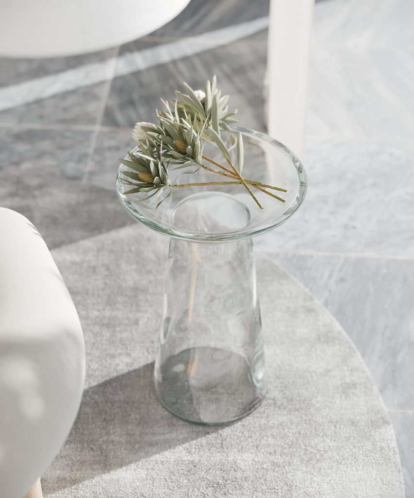 Photorealistic 3D Furniture Rendering – Glass Table with Plant