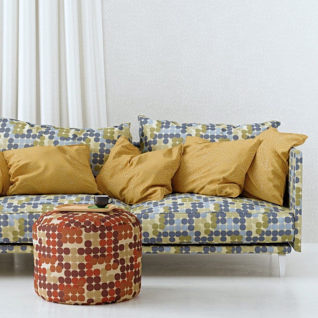 3D Furniture Rendering – Modern Sofa and Ottoman Visualization