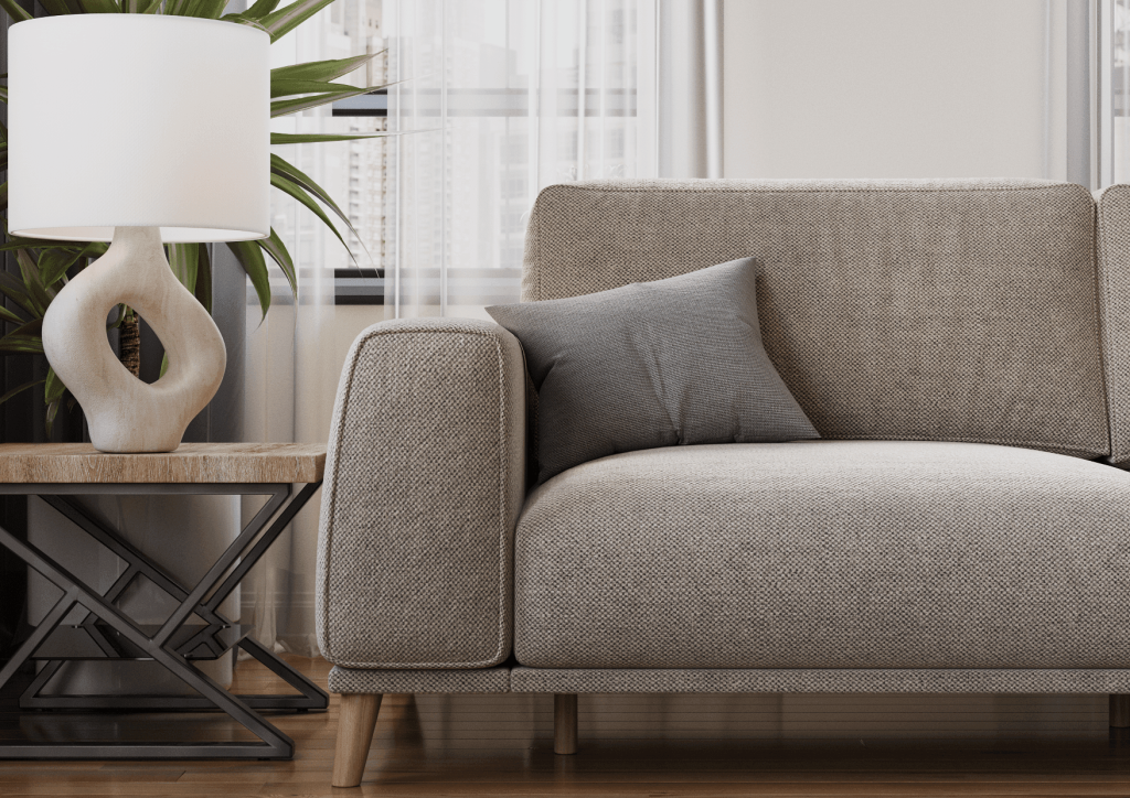 3D Furniture Rendering – Modern Sofa and Lamp