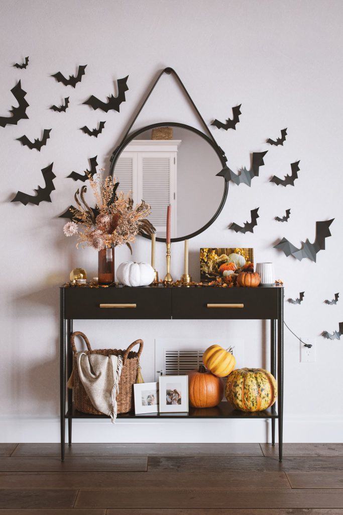 3D Interior Visualization of Halloween Decor with Realistic Furniture Rendering