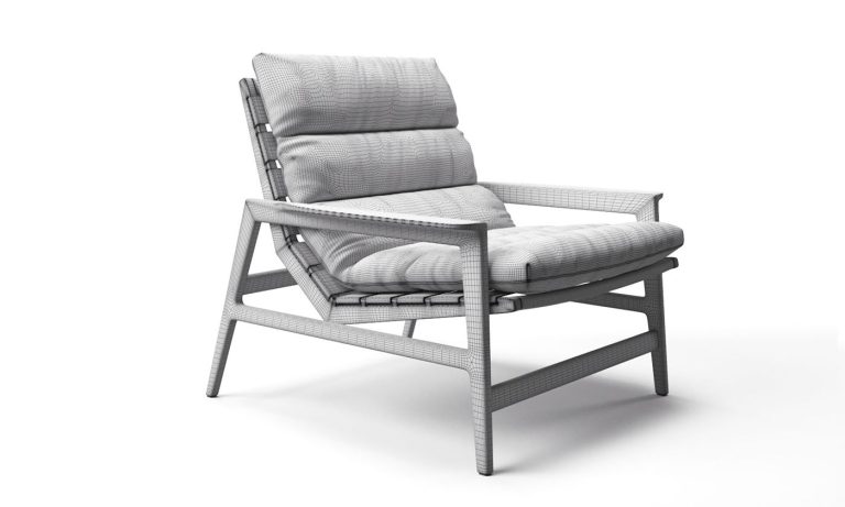 High-poly vs low-poly 3D model comparison: detailed furniture render vs optimized AR model