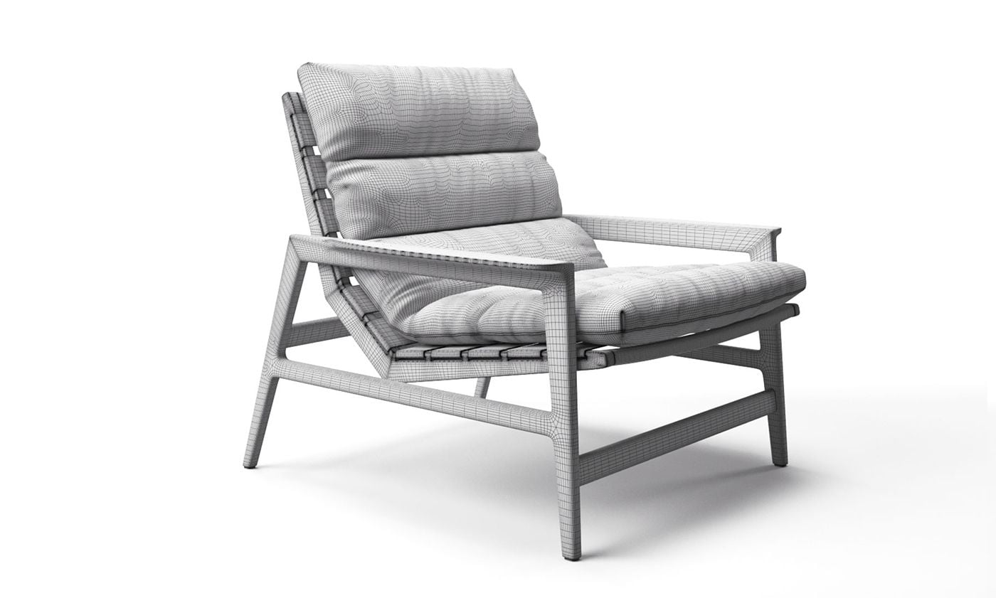 High-poly vs low-poly 3D model comparison: detailed furniture render vs optimized AR model