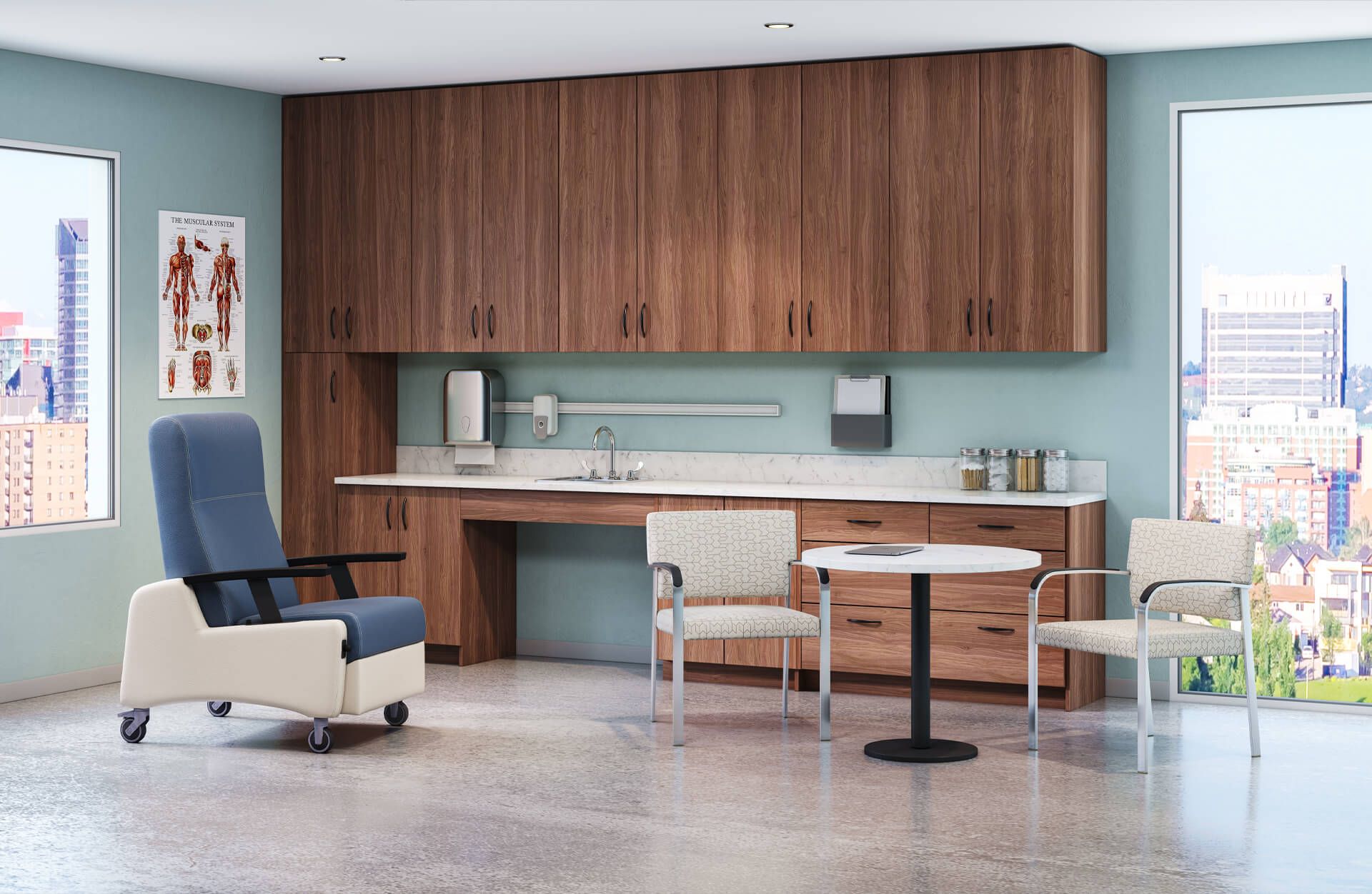 Hospital Room Furniture Lifestyle 3D Rendering