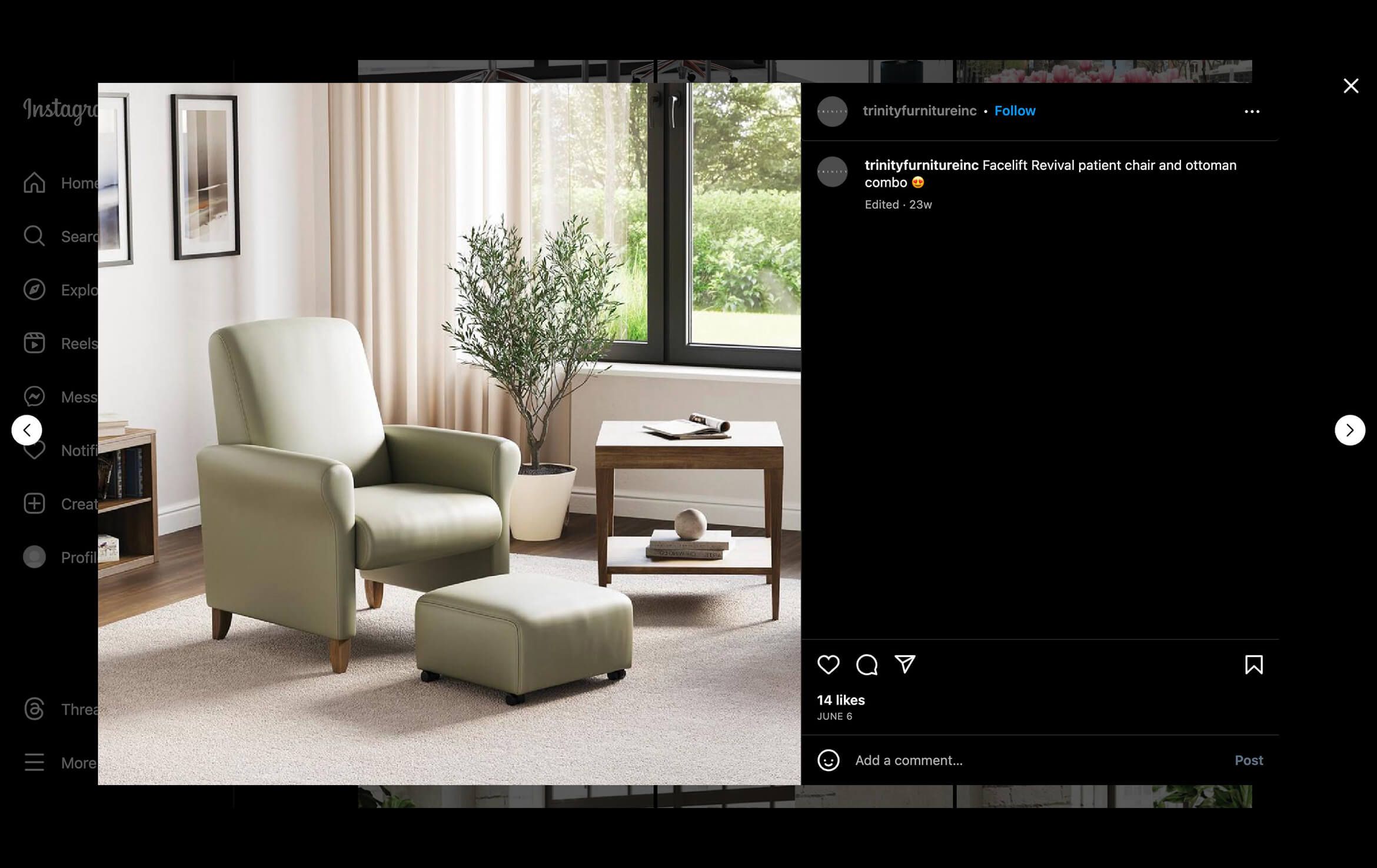 Trinity Furniture Instagram Page