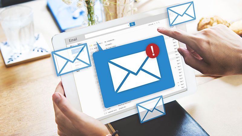 A Person Using Innovative Collateral for Email Marketing Strategies