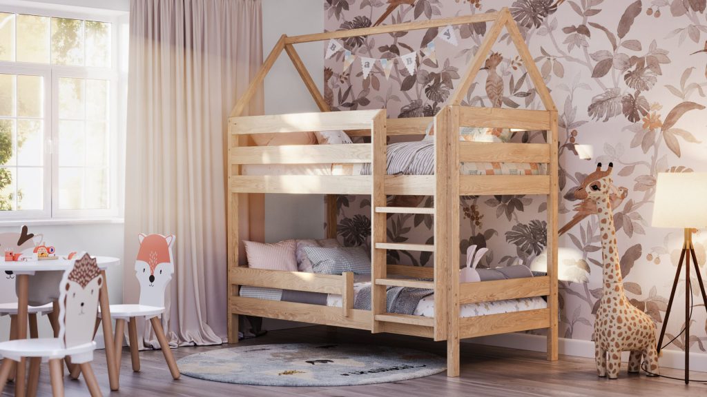 3D Interior Visualization of Children’s Room with Bunk Bed