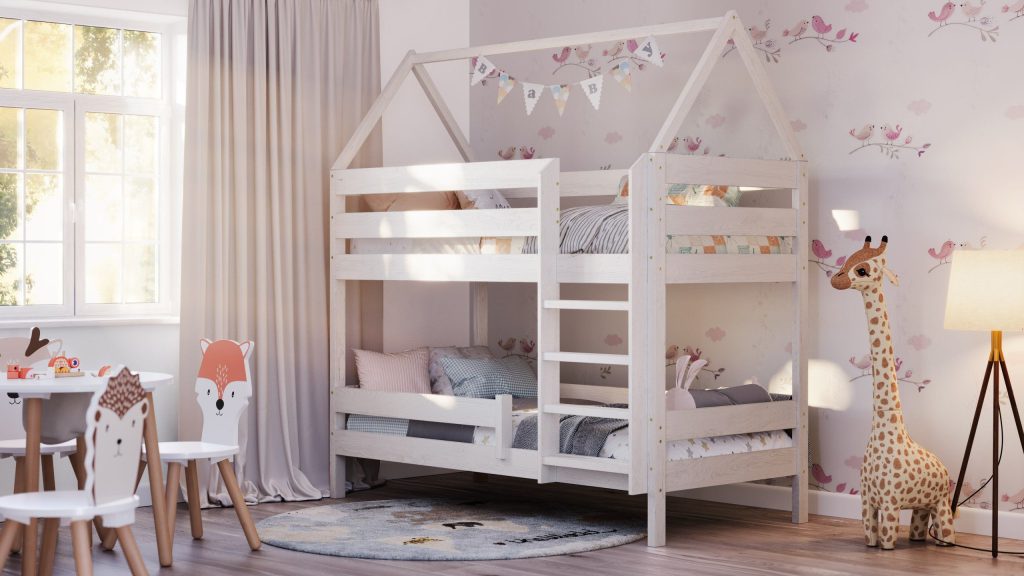 3D Interior Visualization of Children’s Room with Bunk Bed