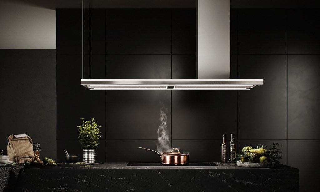 3D Kitchen Interior Rendering with Modern Furniture