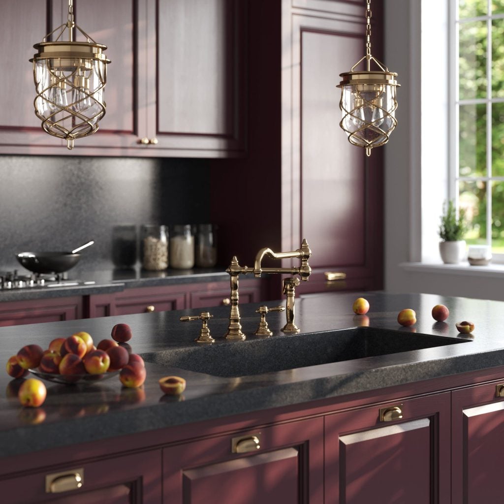 Photorealistic 3D Kitchen Rendering with Custom Furniture and Fixtures
