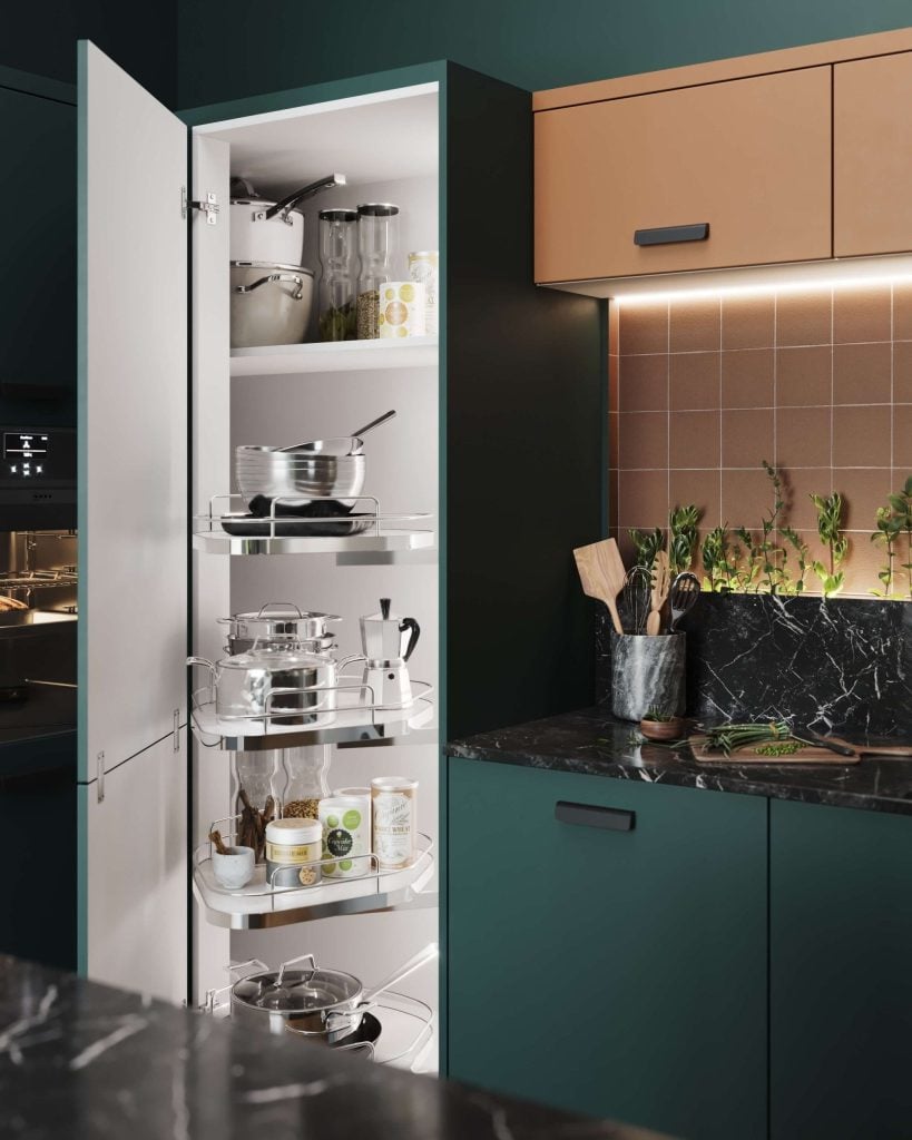 3D Kitchen Interior Visualization with Realistic Furniture Rendering