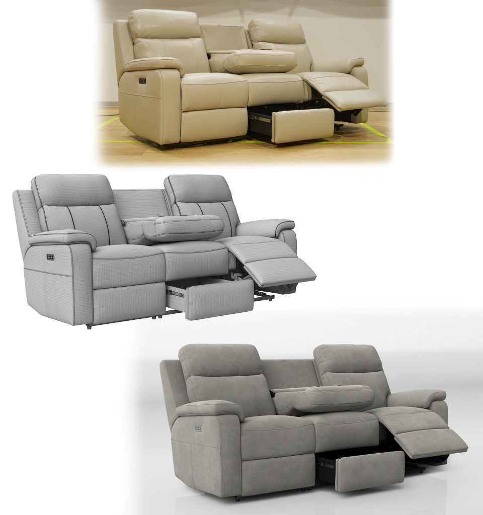 High-Quality 3D Sofa Modeling and Texturing
