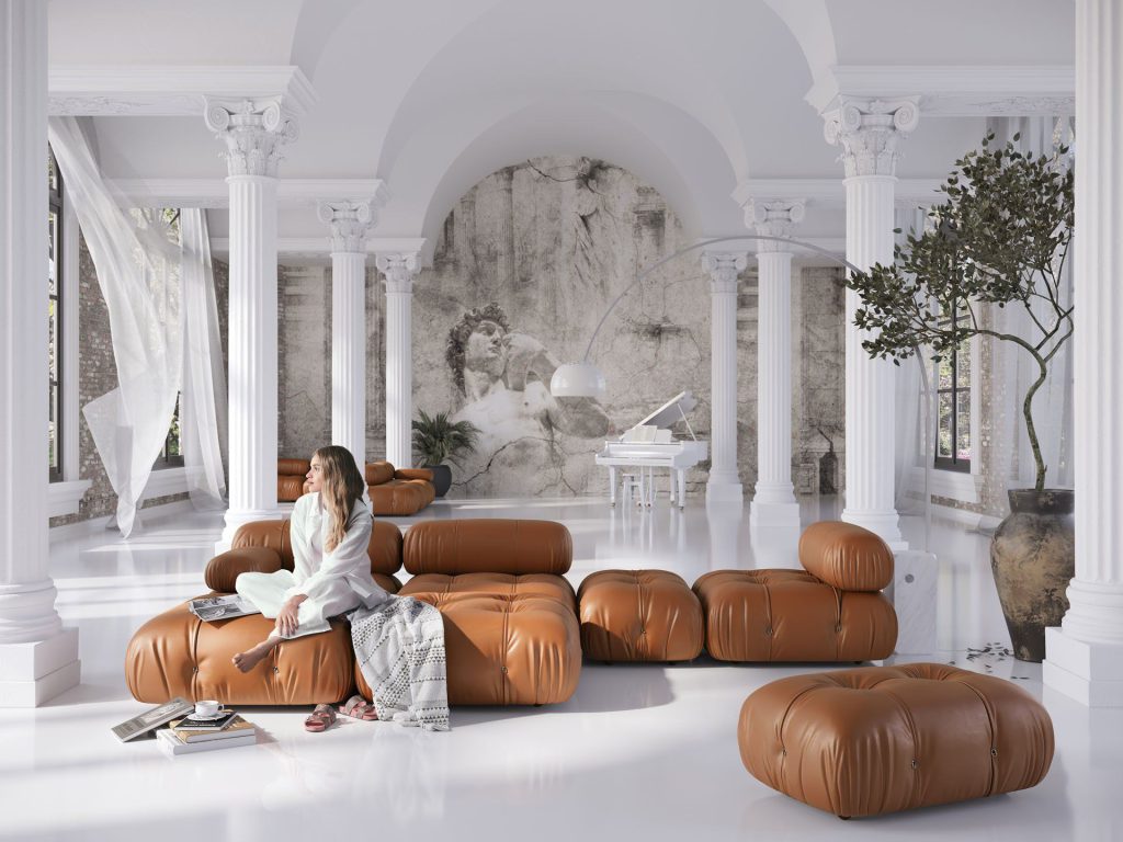 3D Interior Visualization of Modern Furniture in Classical Setting