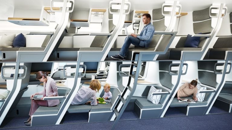 Lie-Flat Zephyr Seats 3D Rendering