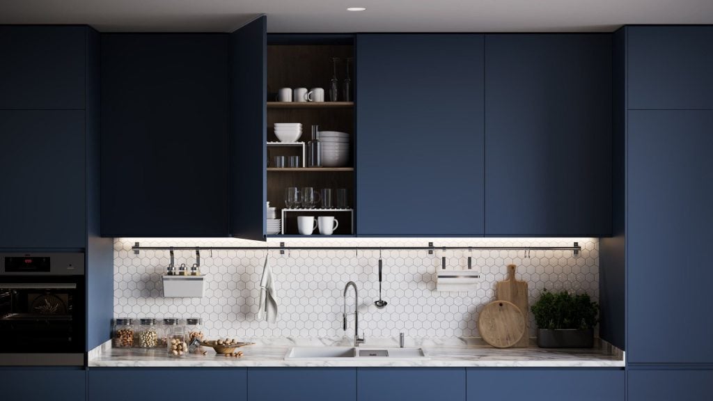 3D Kitchen Interior Rendering – High-Quality Visualization