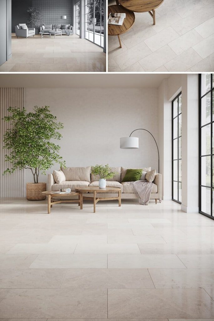 3D Interior Visualization of Modern Living Room with Furniture Rendering