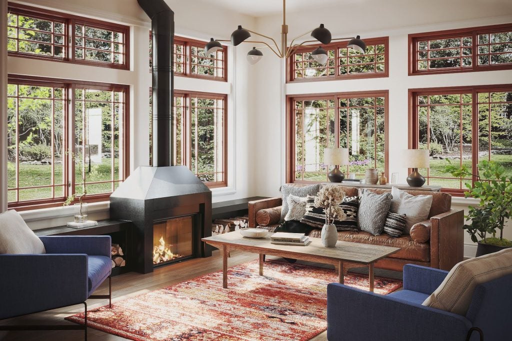3D Interior Visualization of a Cozy Living Room with Realistic fittings Rendering