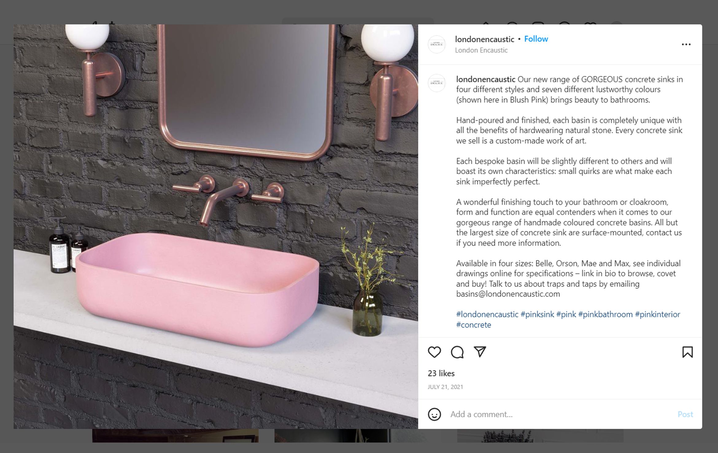 3D Visualization for London Encaustic Instagram