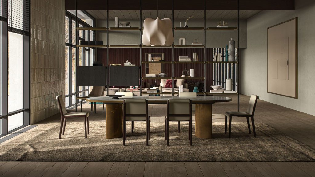 3D Interior Visualization of Modern Dining Room