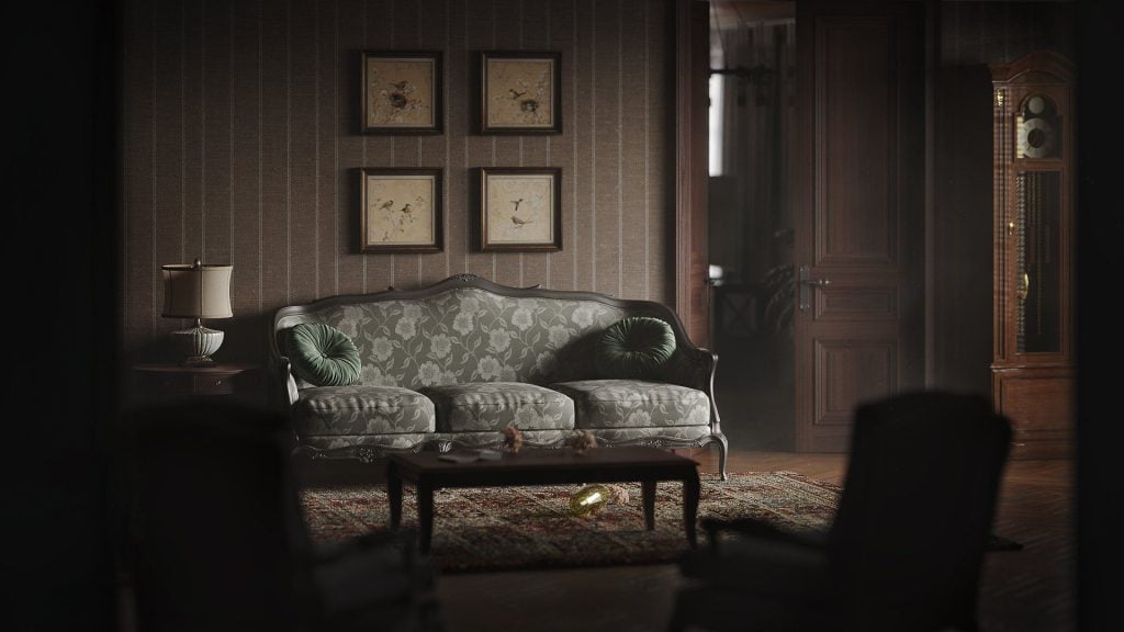 Photorealistic 3D Interior Visualization of Classic Living Room