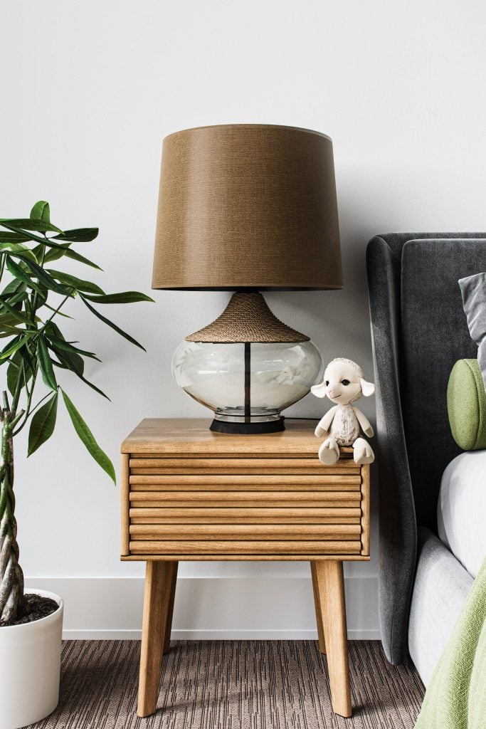 3D Furniture Rendering and Visualization of a Modern Bedroom Scene
