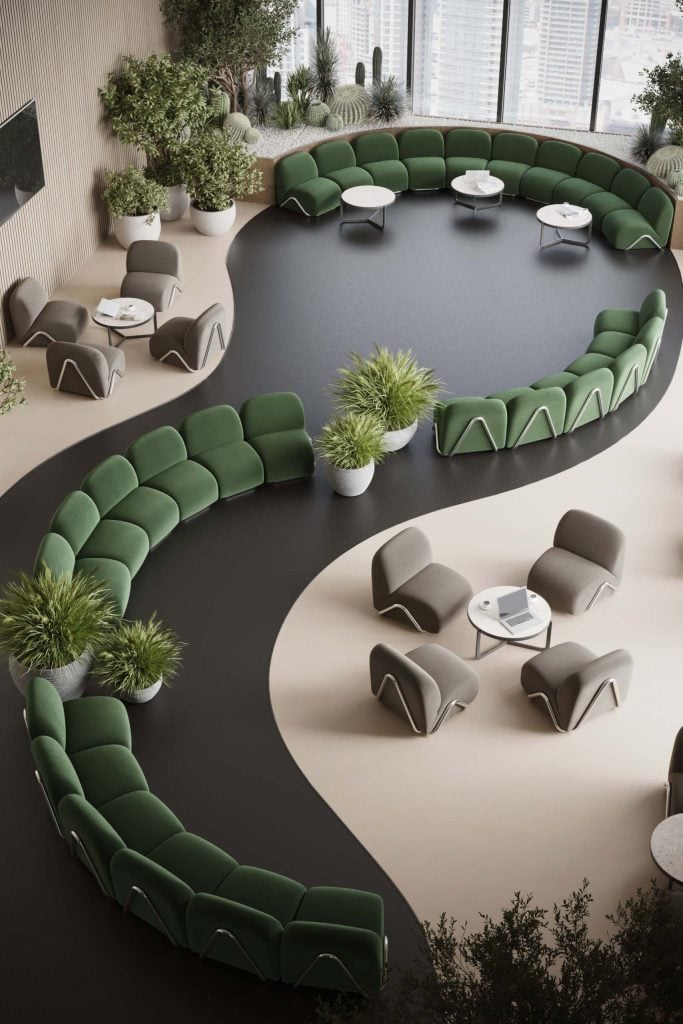 3D Interior Visualization of trendy fittings Arrangement