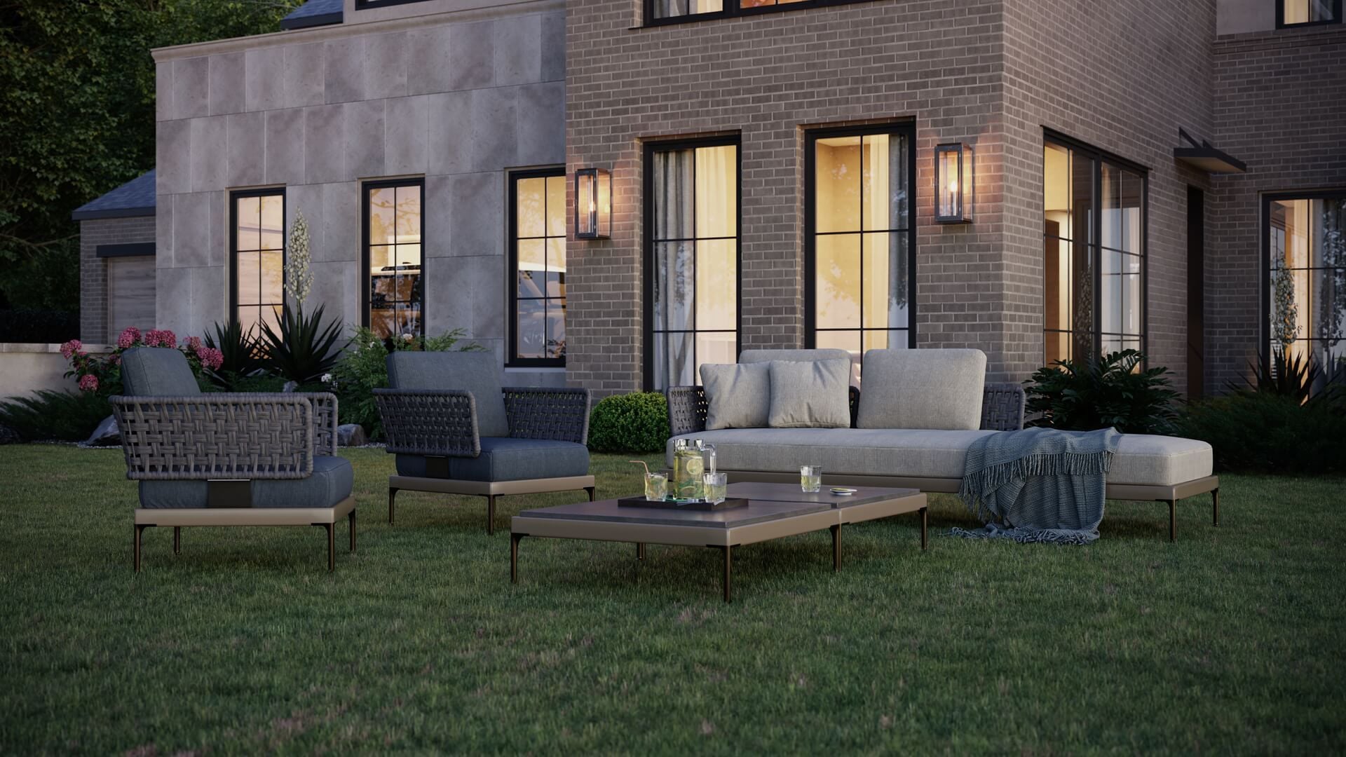 Furniture 3D Rendering with Evening Light