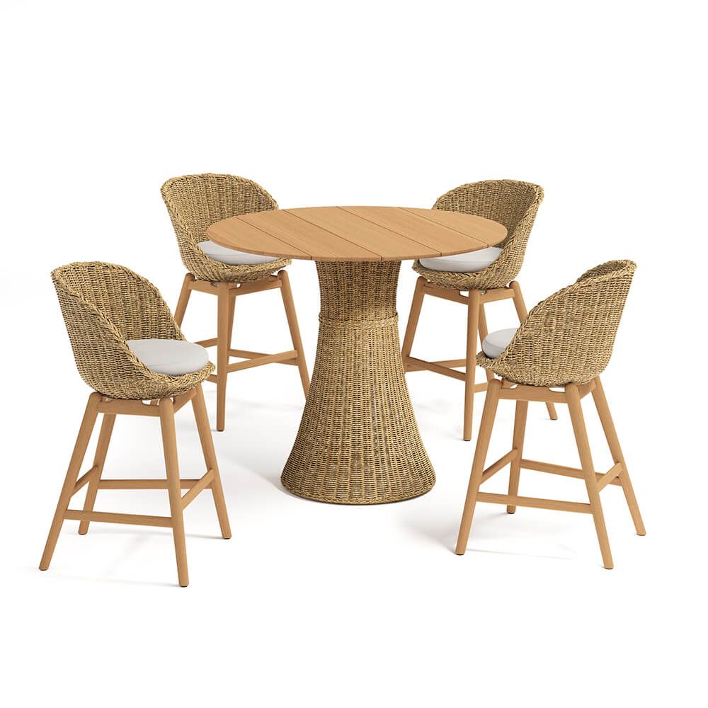 3D Furniture Rendering of Wicker Dining Set