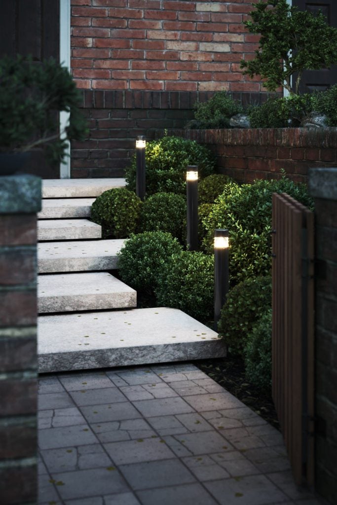 3D Exterior Visualization of Garden Pathway with Realistic Rendering