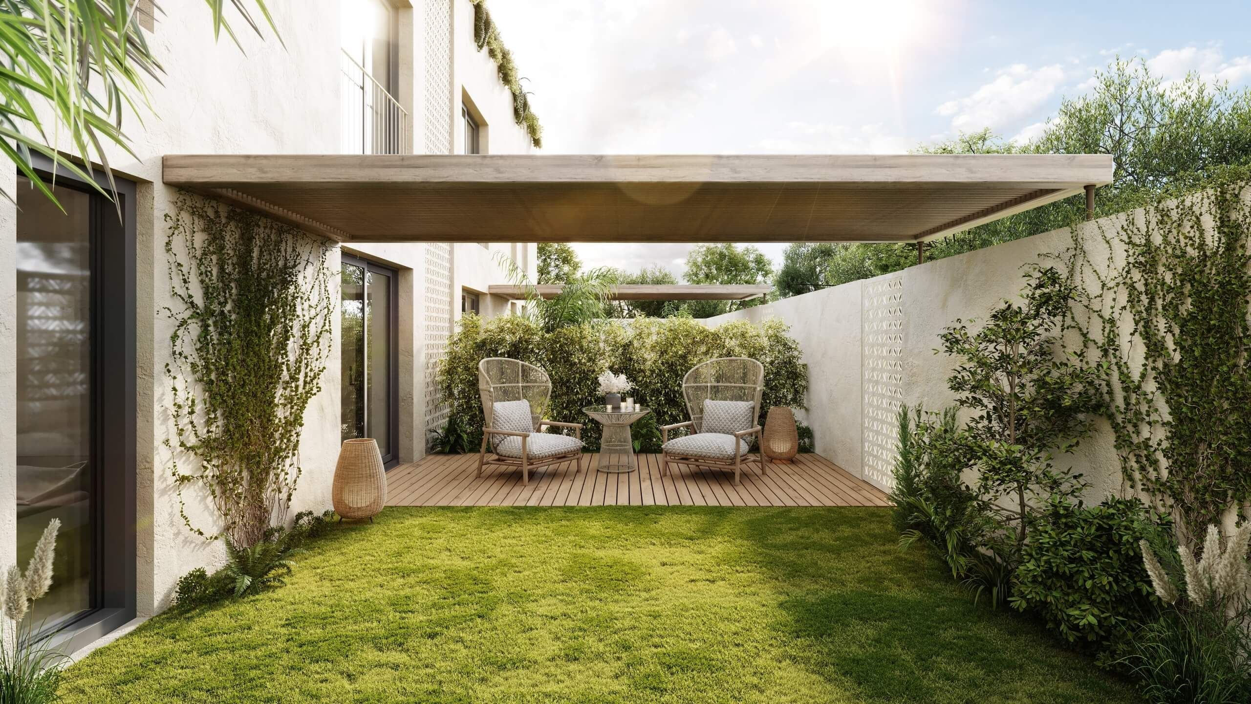 Patio 3D Background for Outdoor Furniture