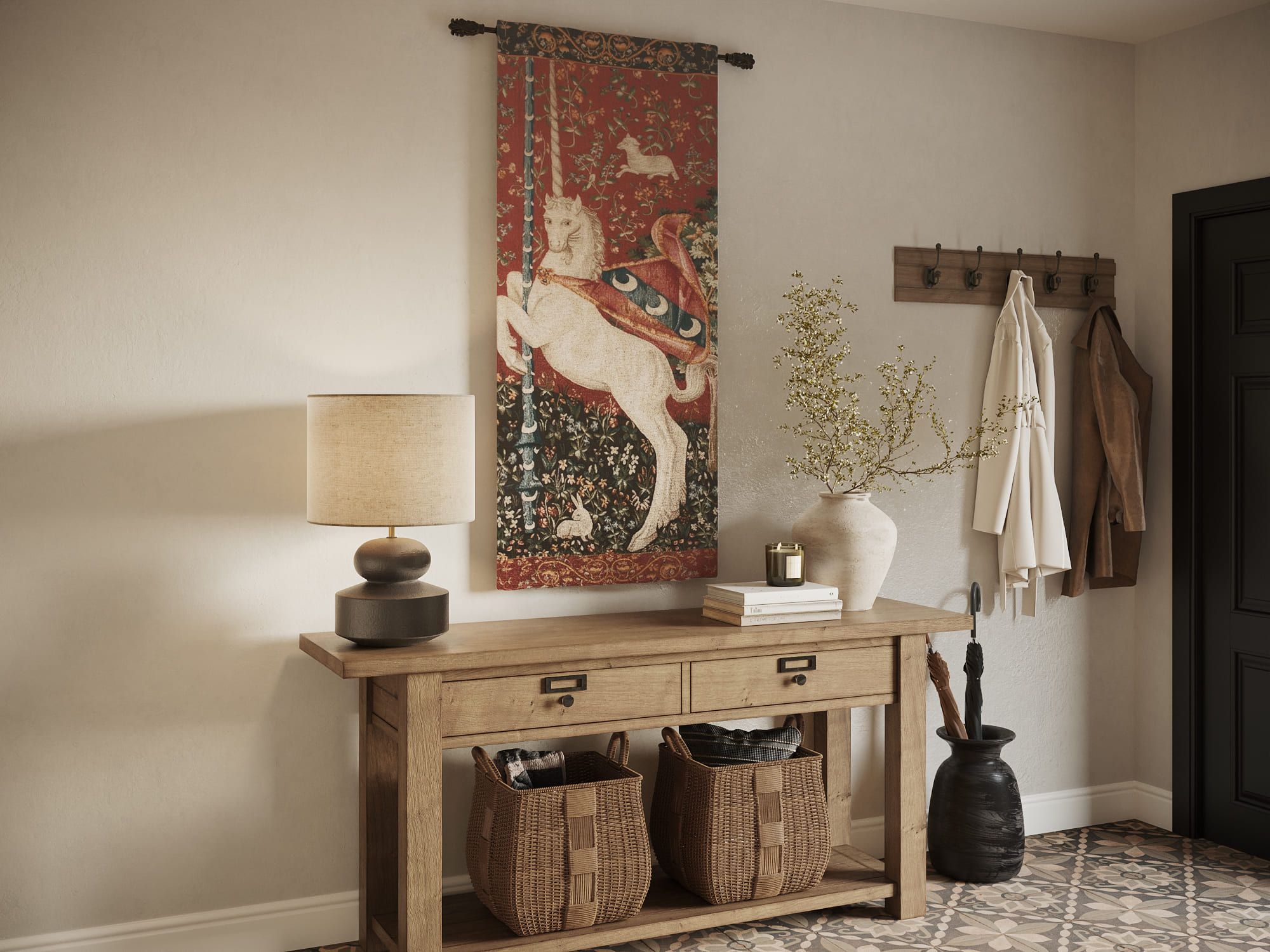 Realistic CGI of a Tapestry in Home Interior
