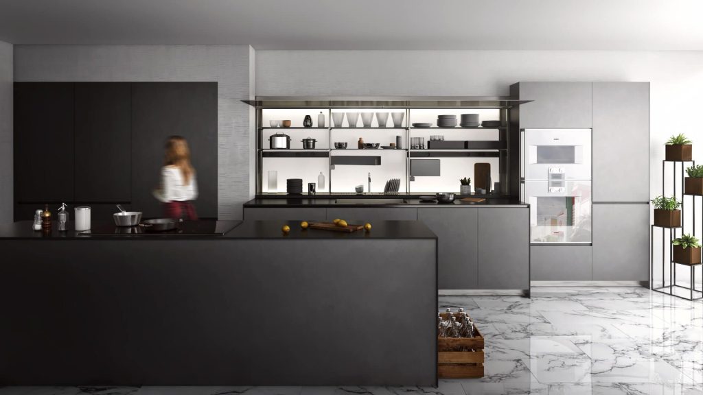 trendy Kitchen 3D Interior Visualization and Rendering