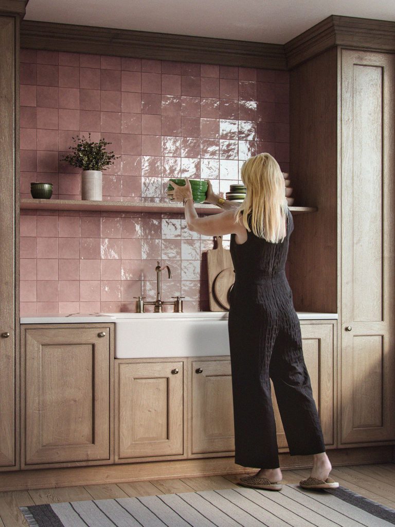 3D Interior Visualization of Kitchen with Realistic Furniture Rendering