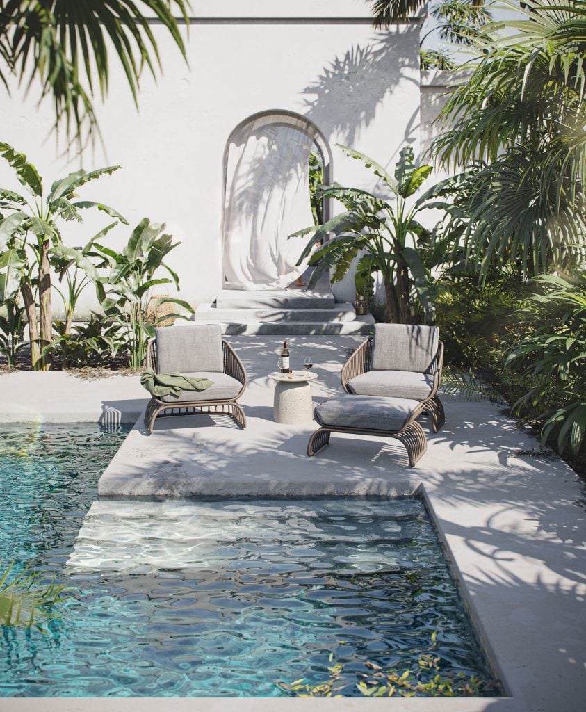 3D Furniture Rendering and Visualization of Outdoor Scene