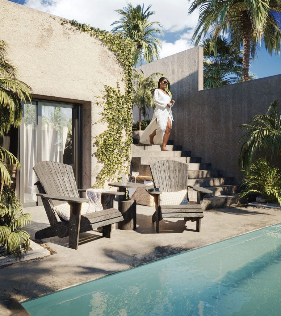 3D Lifestyle Visualization of Outdoor Furniture by the Pool